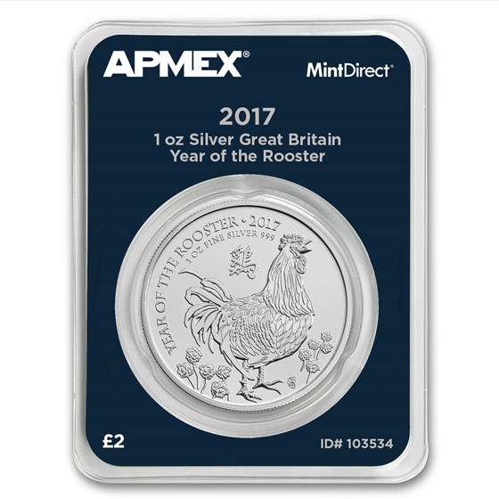2017 GB 1 oz Silver Year of the Rooster (MintDirect® Single) 2017 GB 1 oz Silver Year of the Rooster (MintDirect® Single)